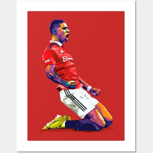 Marcus Rashford goal celebration Posters and Art